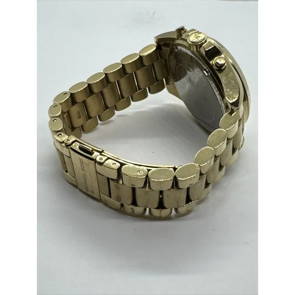 Michael Kors Bradshaw MK5605 Women Gold Stainless Steel Analog Dial Watch JNA784